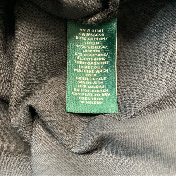 LAUREN RALPH LAUREN LRL Black Flat Front‎ High Rise Pants Trousers 14W - Picture 6 of 7